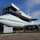 Boeing 747-100 usado para el transporte del transbordador espacial en Julio de 2017 en el Centro Espacial Johnson de la NASA en Houston, Texas
